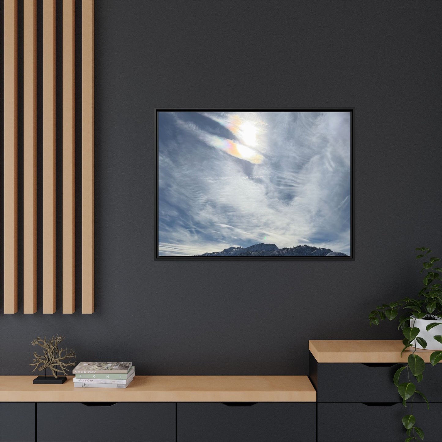 Whispers of Winter's Embrace - Unique Stretched Canvas Wall Art