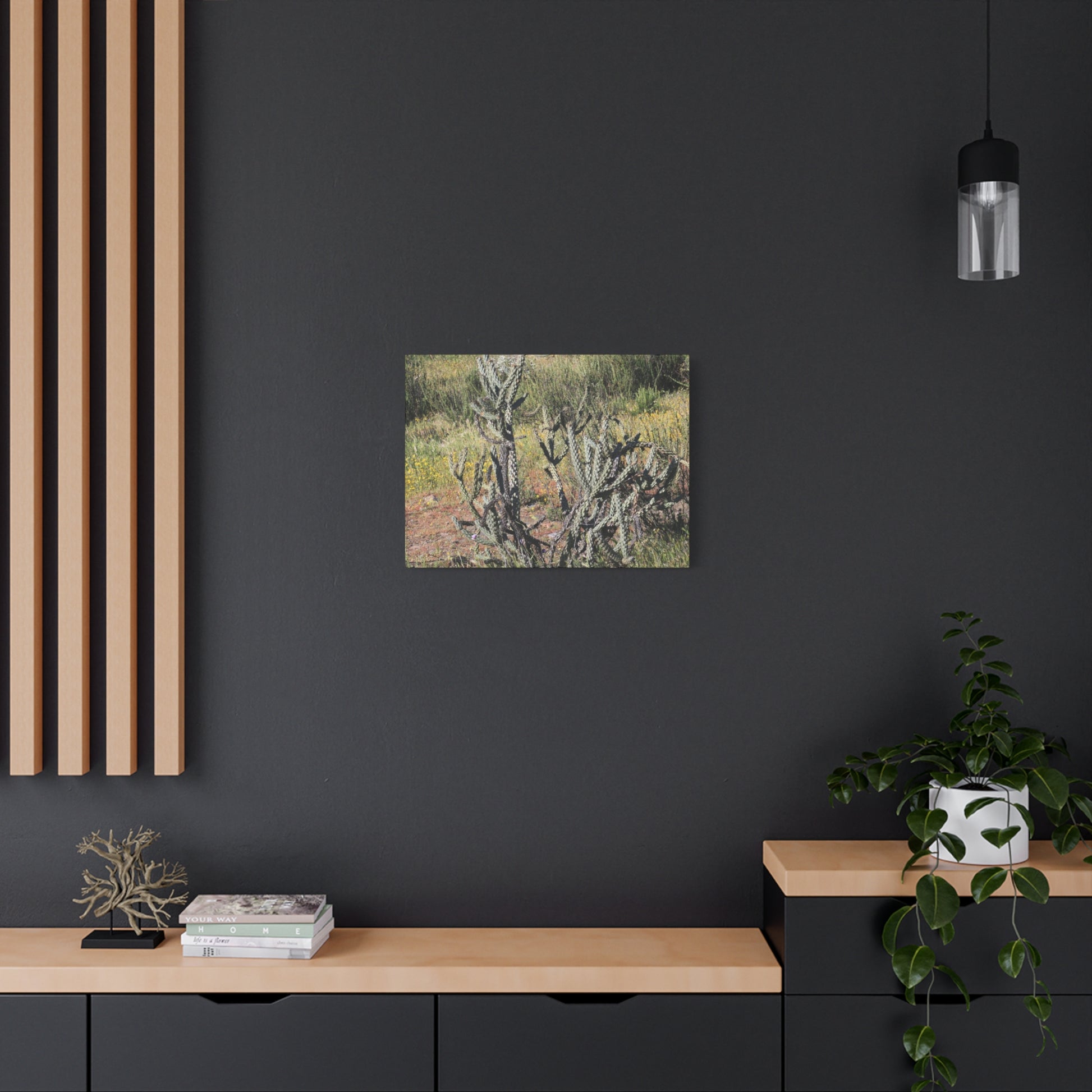 Desert Bloom in Shadow - Unique Frameless Canvas Wall Art - Art By Earth