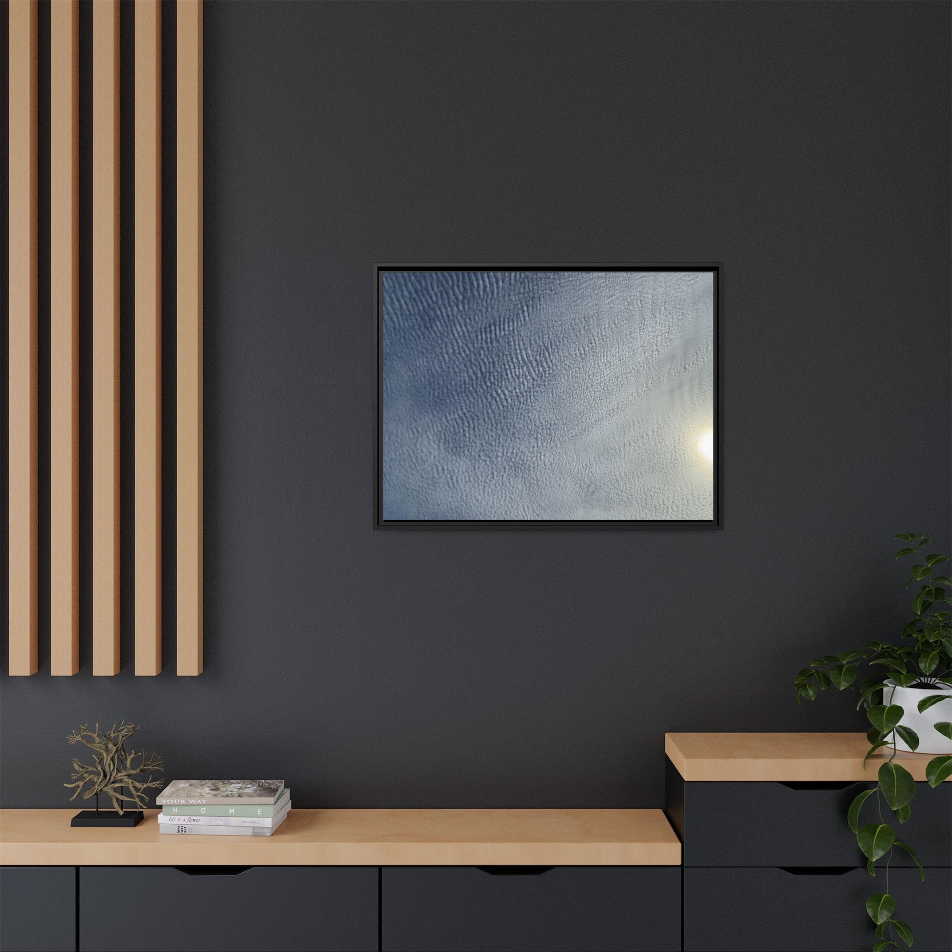 Undulating Whispers of Cerulean Stillness - Unique Stretched Canvas Wall Art - Art By Earth