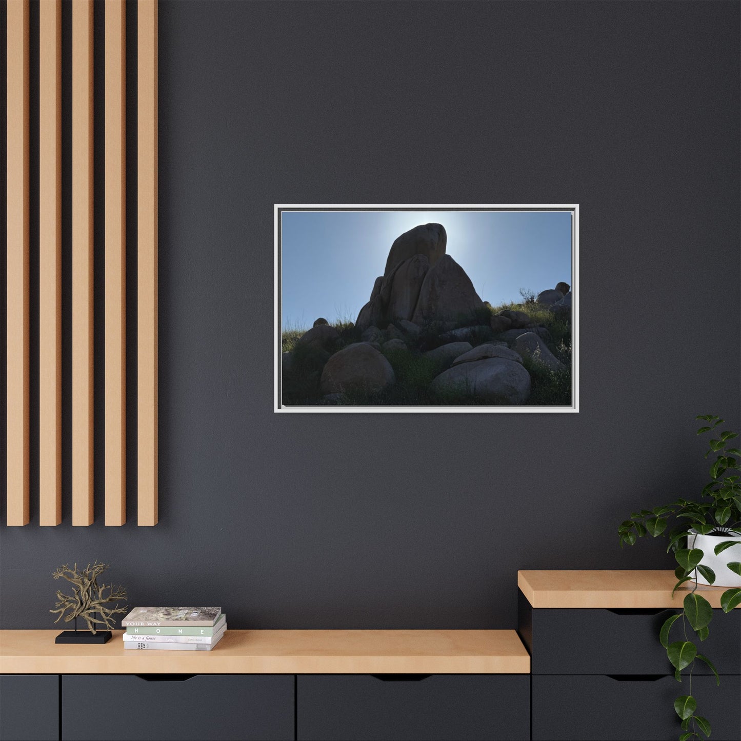 Boulder Silhouette - Unique Stretched Canvas Wall Art - Art By Earth