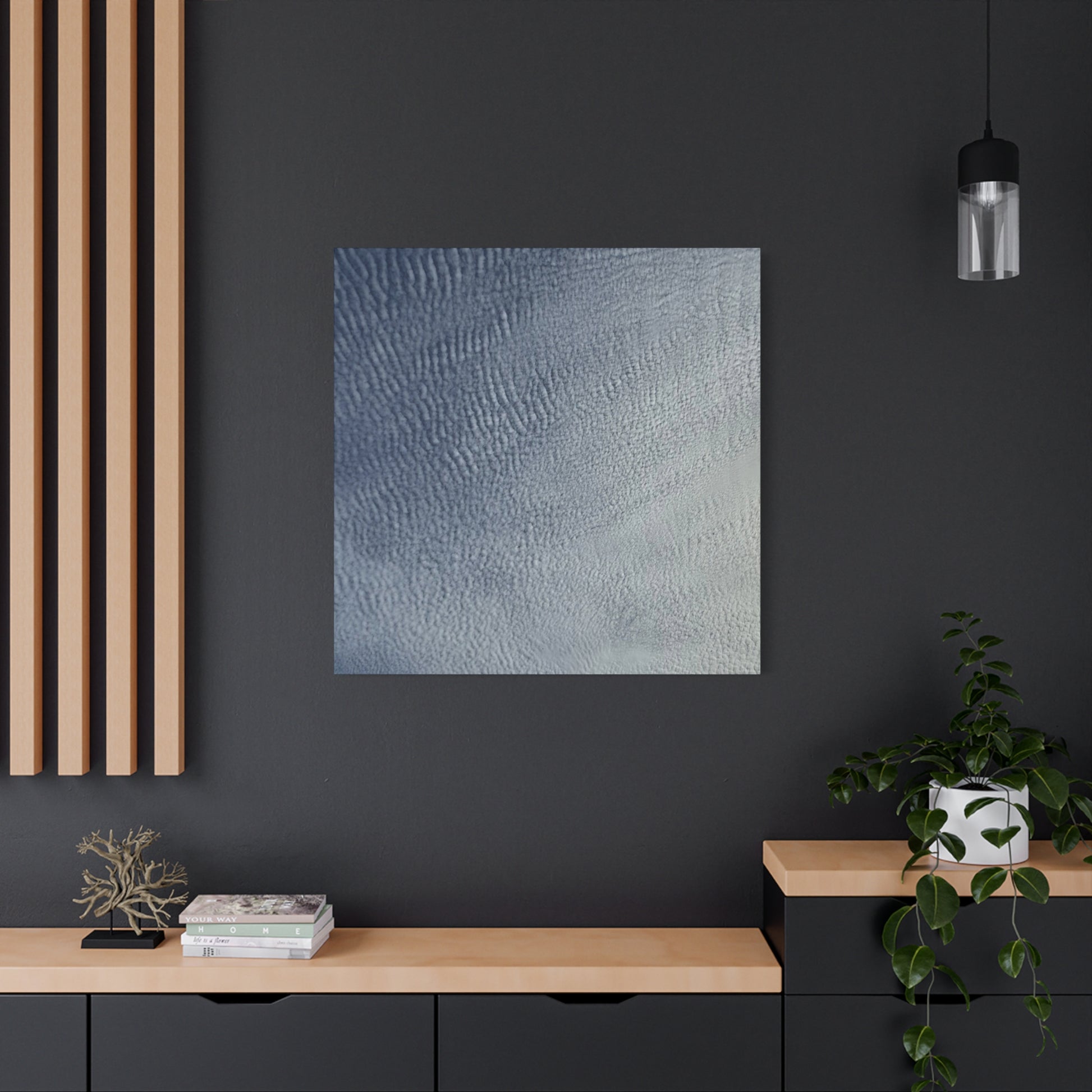 Undulating Whispers of Cerulean - Unique Frameless Canvas Wall Art - Art By Earth
