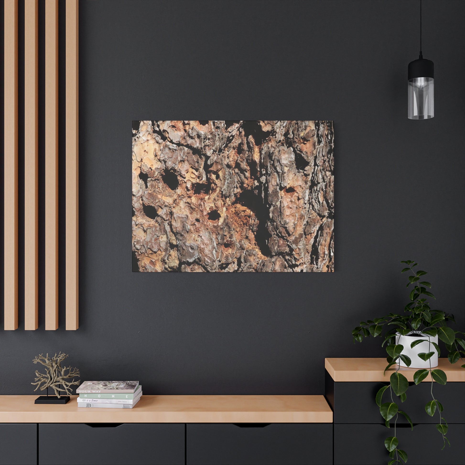 Tree Bark Mosaic - Unique Frameless Canvas Wall Art - Art By Earth