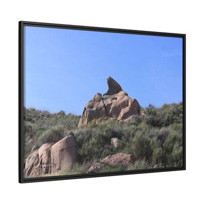 Sagebrush Landscape with Boulder Outcrop - Unique Stretched Canvas Wall Art - Art By Earth