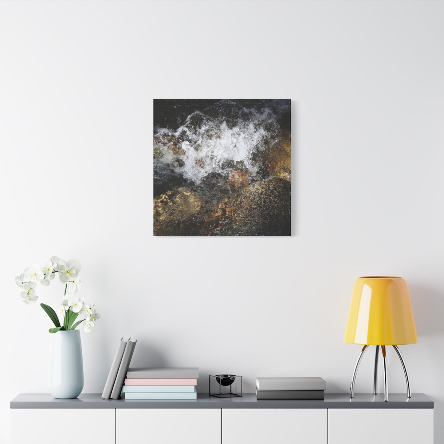 Stone and Surge - Unique Frameless Canvas Wall Art - Art By Earth