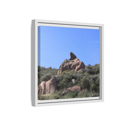 Sagebrush Landscape with Boulder Outcrop - Unique Stretched Canvas Wall Art - Art By Earth
