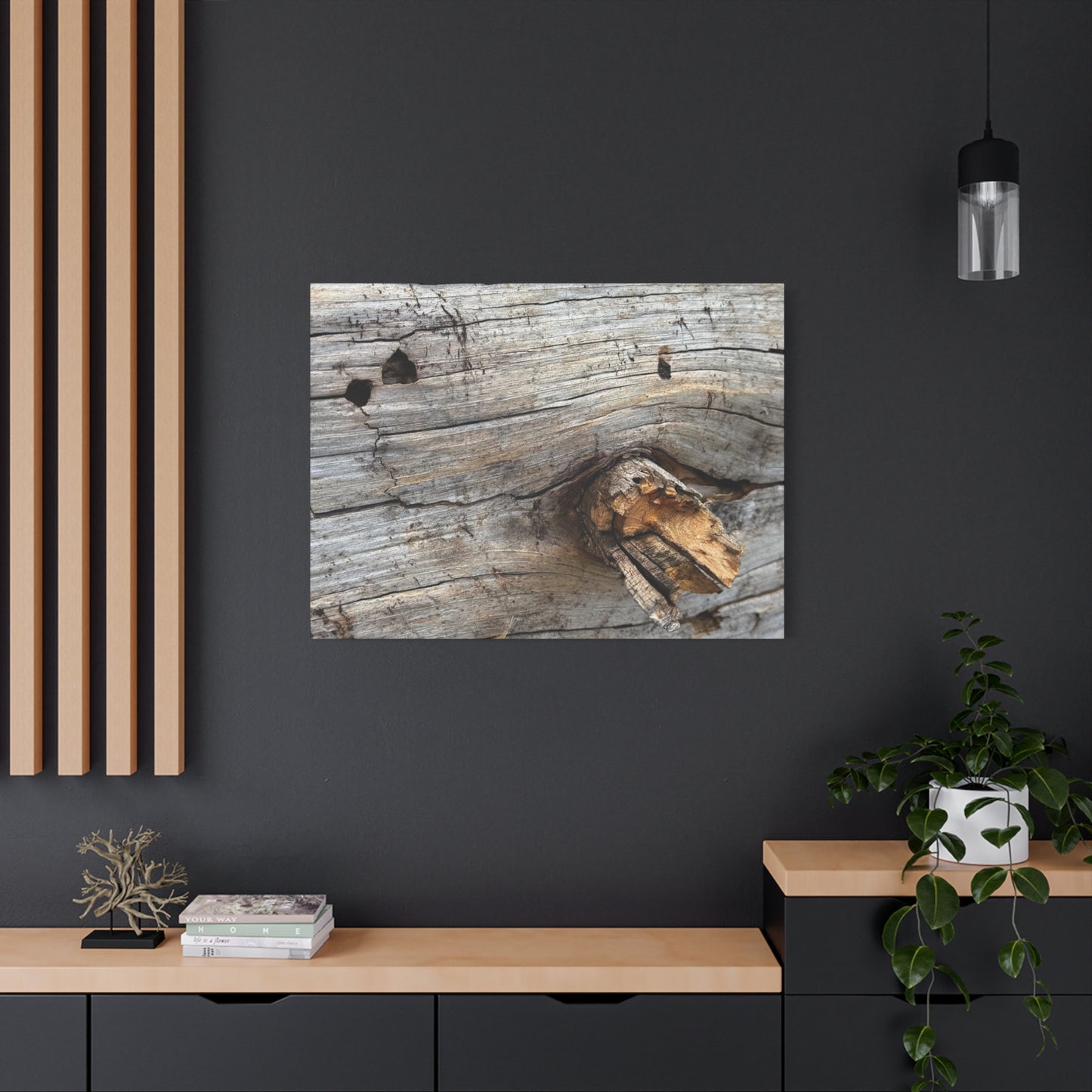 Weathered Wood Portrait - Unique Frameless Canvas Wall Art - Art By Earth
