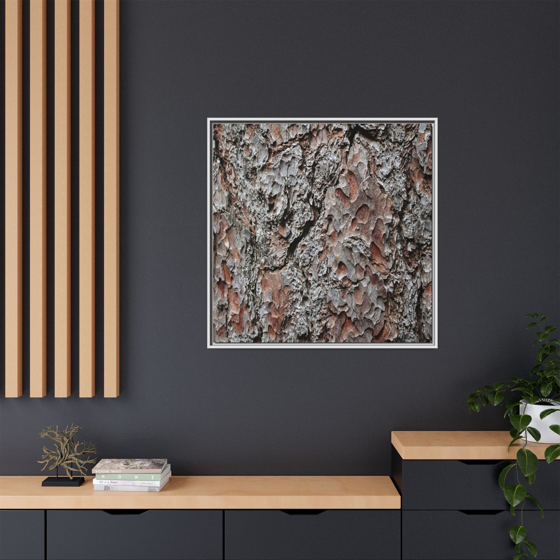 Bark Texture Symphony - Unique Stretched Canvas Wall Art - Art By Earth
