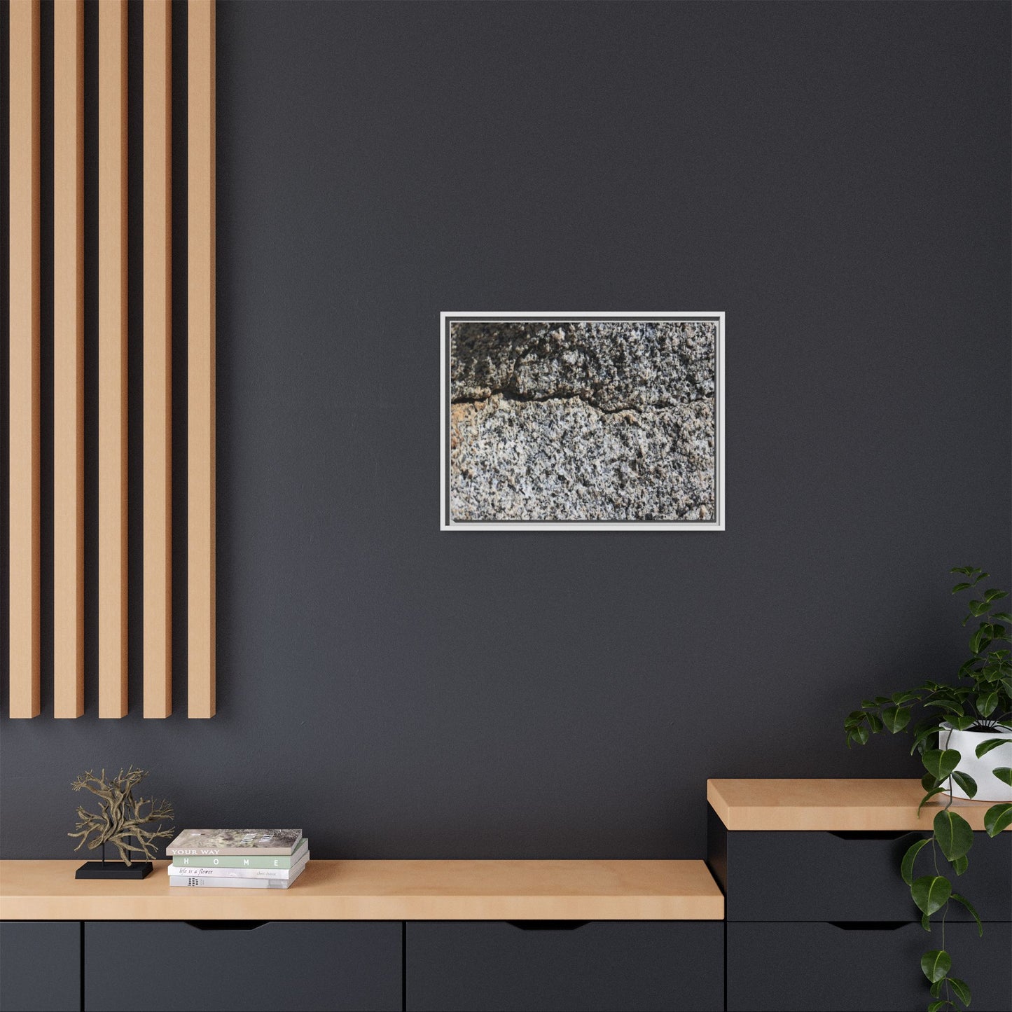 Weathered Stone Surface - Unique Stretched Canvas Wall Art