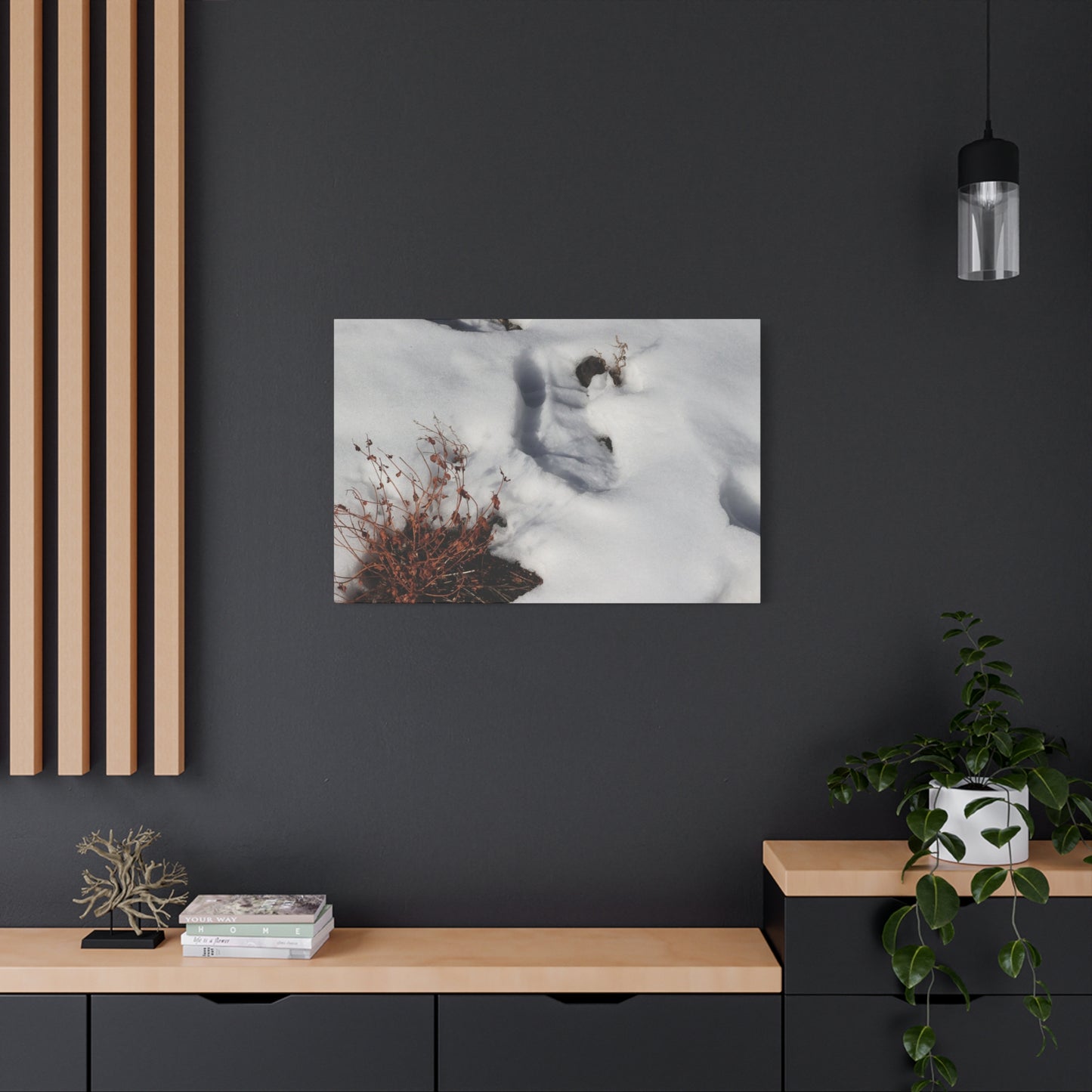 Snow's Tender Embrace - Unique Frameless Canvas Wall Art