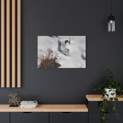 Snow's Tender Embrace - Unique Frameless Canvas Wall Art