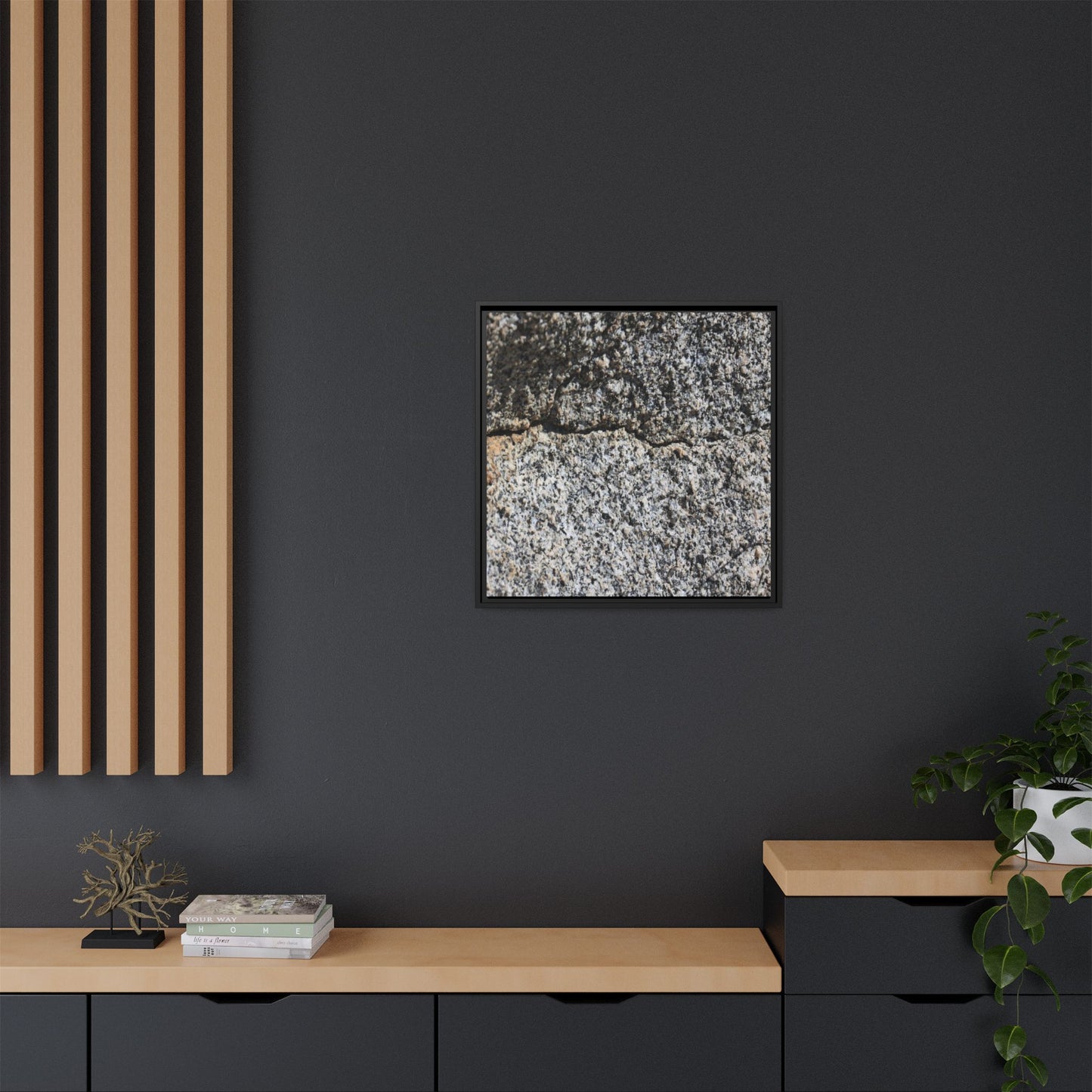 Weathered Stone Surface - Unique Stretched Canvas Wall Art