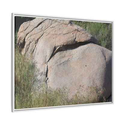 Stone Head Emerging from Earth - Unique Stretched Canvas Wall Art - Art By Earth