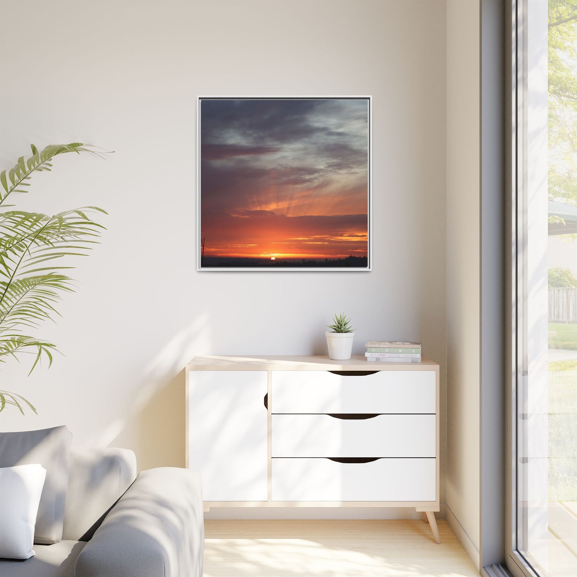Fiery Horizon - Unique Stretched Canvas Wall Art - Art By Earth