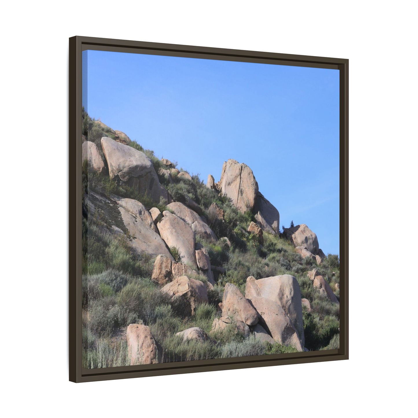 Ancient Boulders in Arid Landscape - Unique Stretched Canvas Wall Art - Art By Earth
