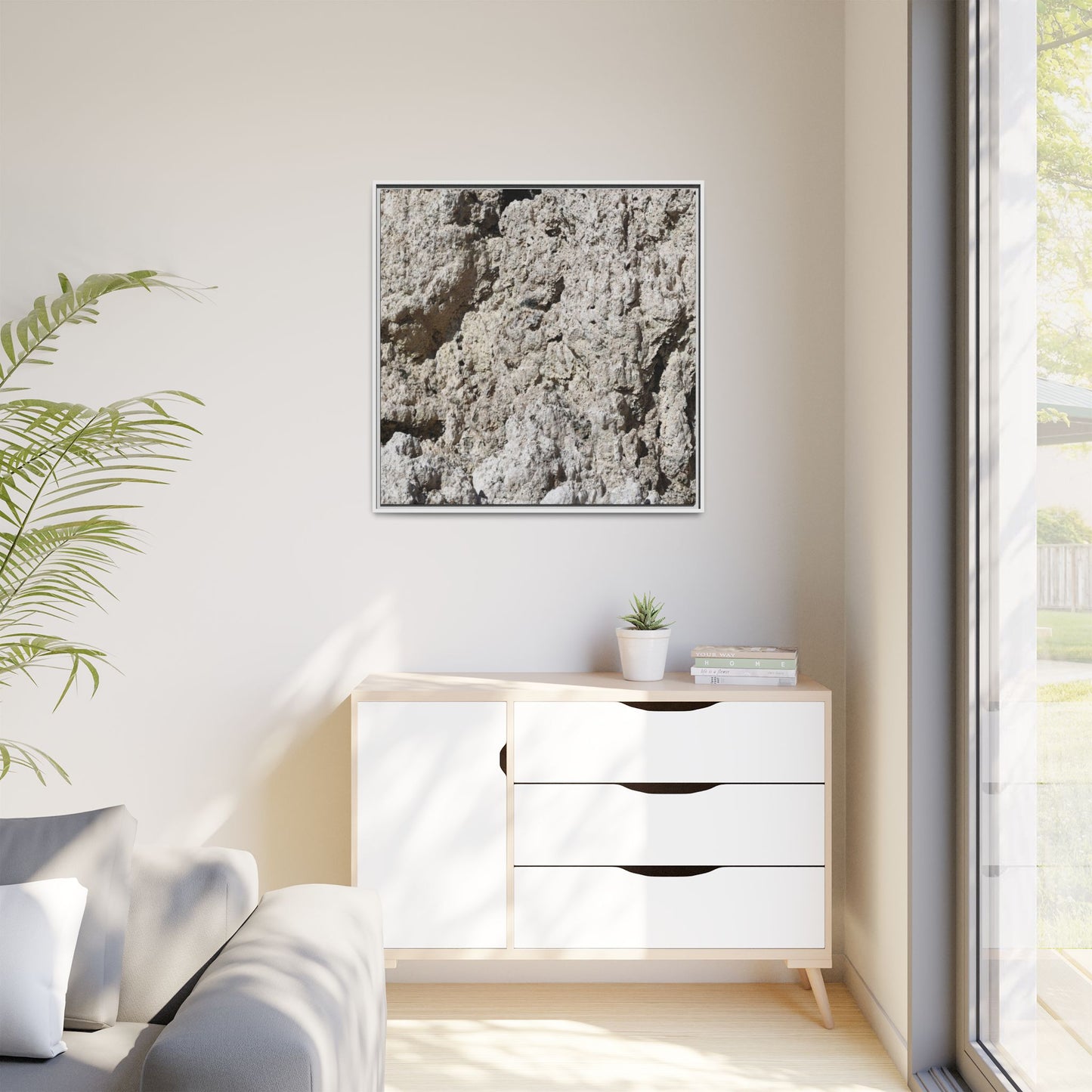 Weathered Stone Whispers - Unique Stretched Canvas Wall Art