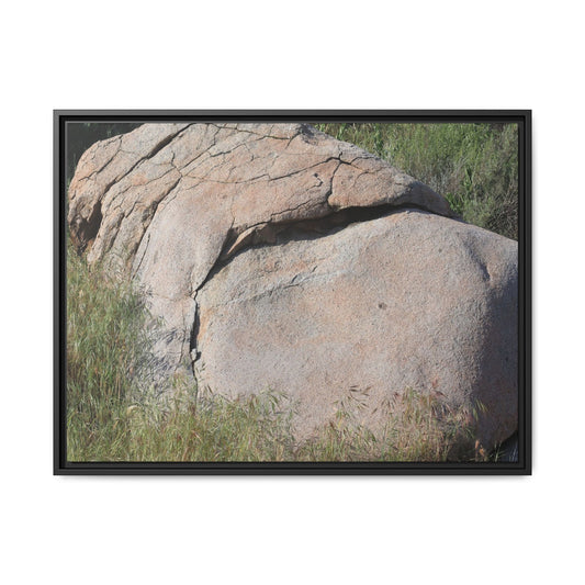 Stone Head Emerging from Earth - Unique Stretched Canvas Wall Art - Art By Earth