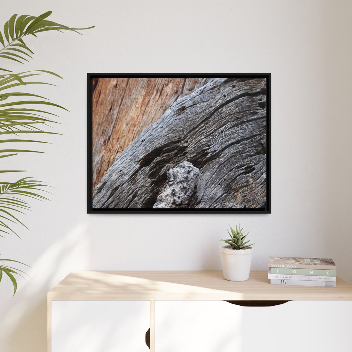 Time's Mark on Timber - Unique Stretched Canvas Wall Art - Art By Earth