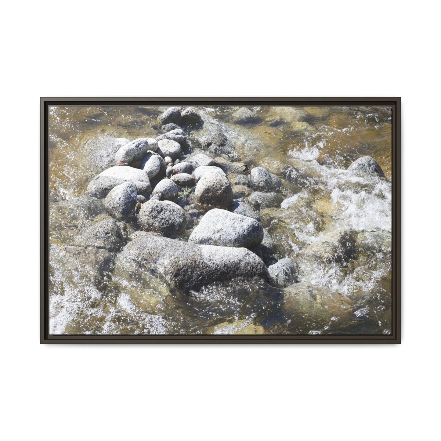 Mountain Stream Flow - Unique Stretched Canvas Wall Art - Art By Earth