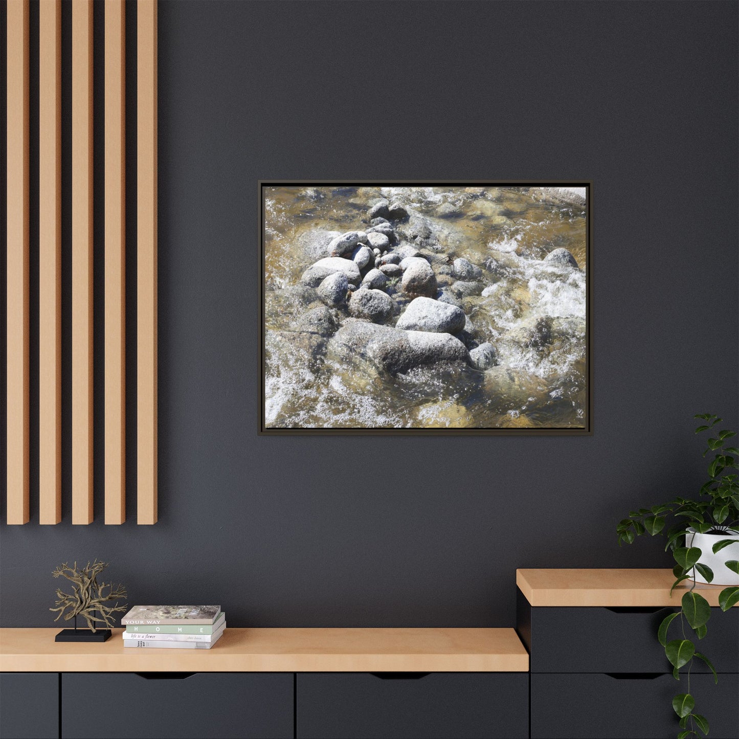 Mountain Stream Flow - Unique Stretched Canvas Wall Art - Art By Earth