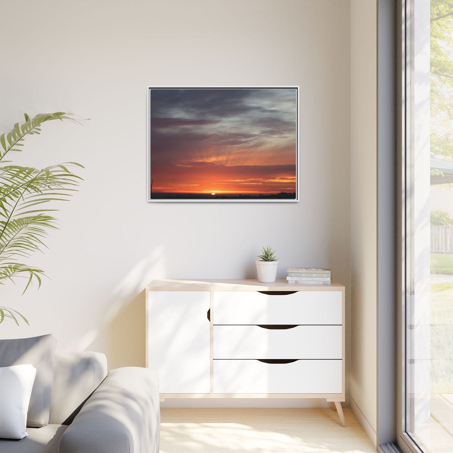 Fiery Horizon - Unique Stretched Canvas Wall Art - Art By Earth