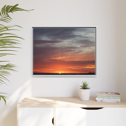 Fiery Horizon - Unique Stretched Canvas Wall Art - Art By Earth