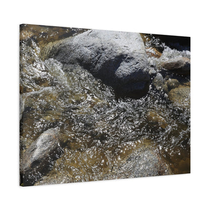 Rocky Stream - Unique Frameless Canvas Wall Art - Art By Earth