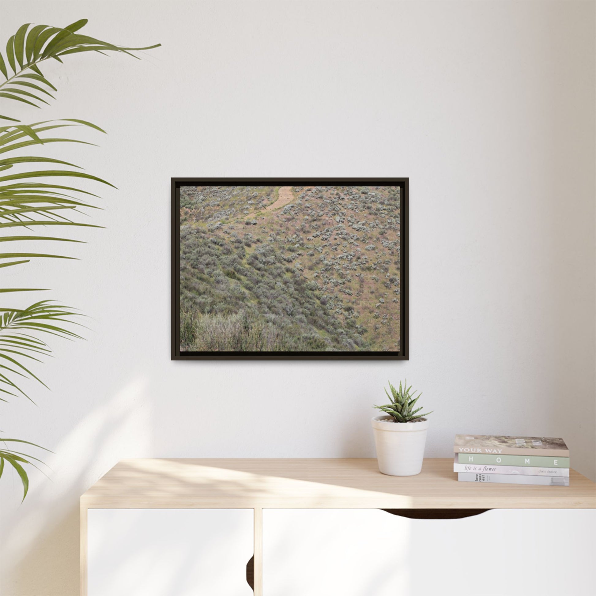 Arid Landscape with Winding Path - Unique Stretched Canvas Wall Art - Art By Earth