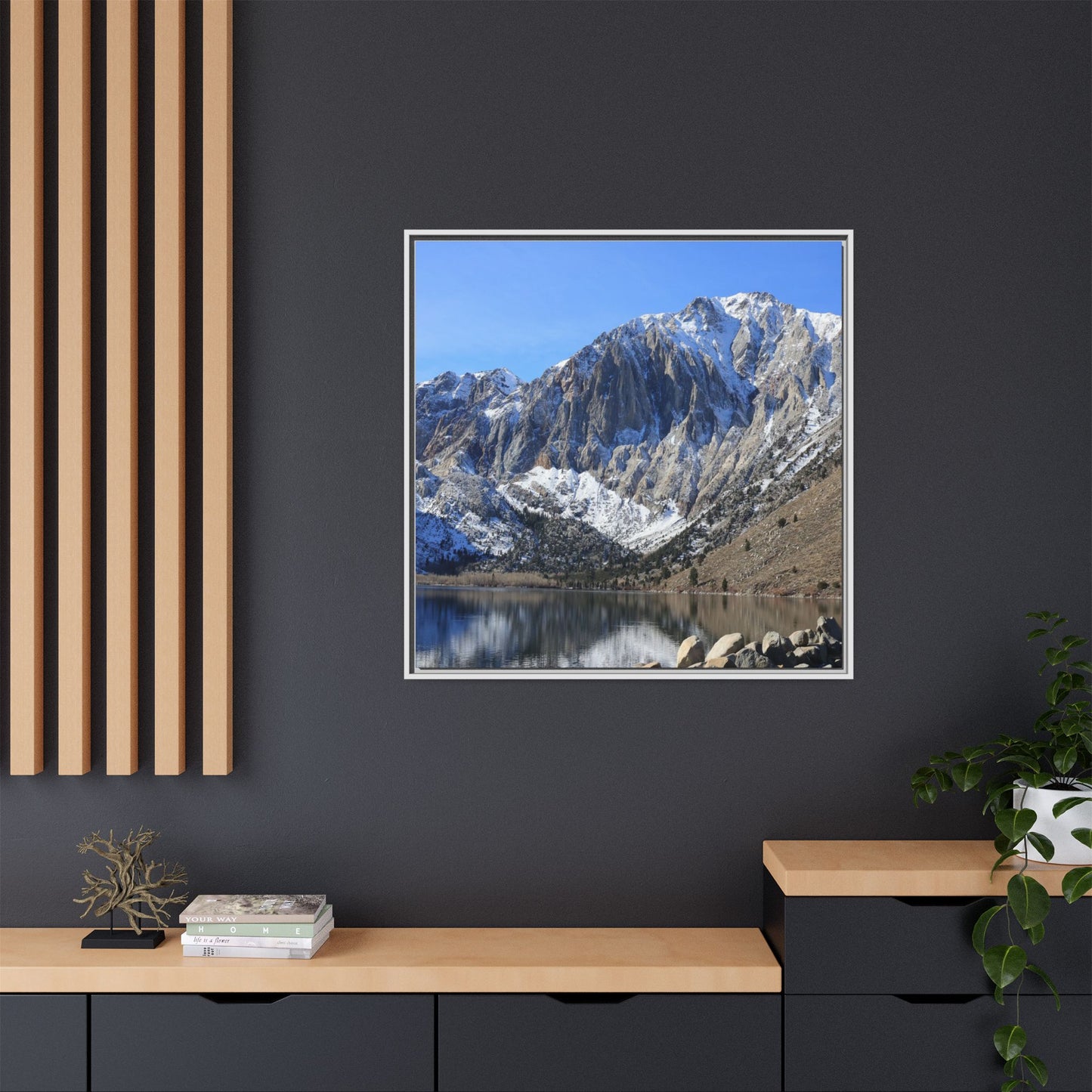 Frozen Reflection - Unique Stretched Canvas Wall Art