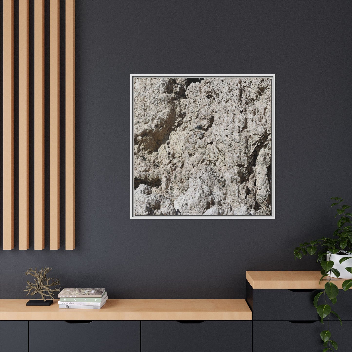 Weathered Stone Whispers - Unique Stretched Canvas Wall Art