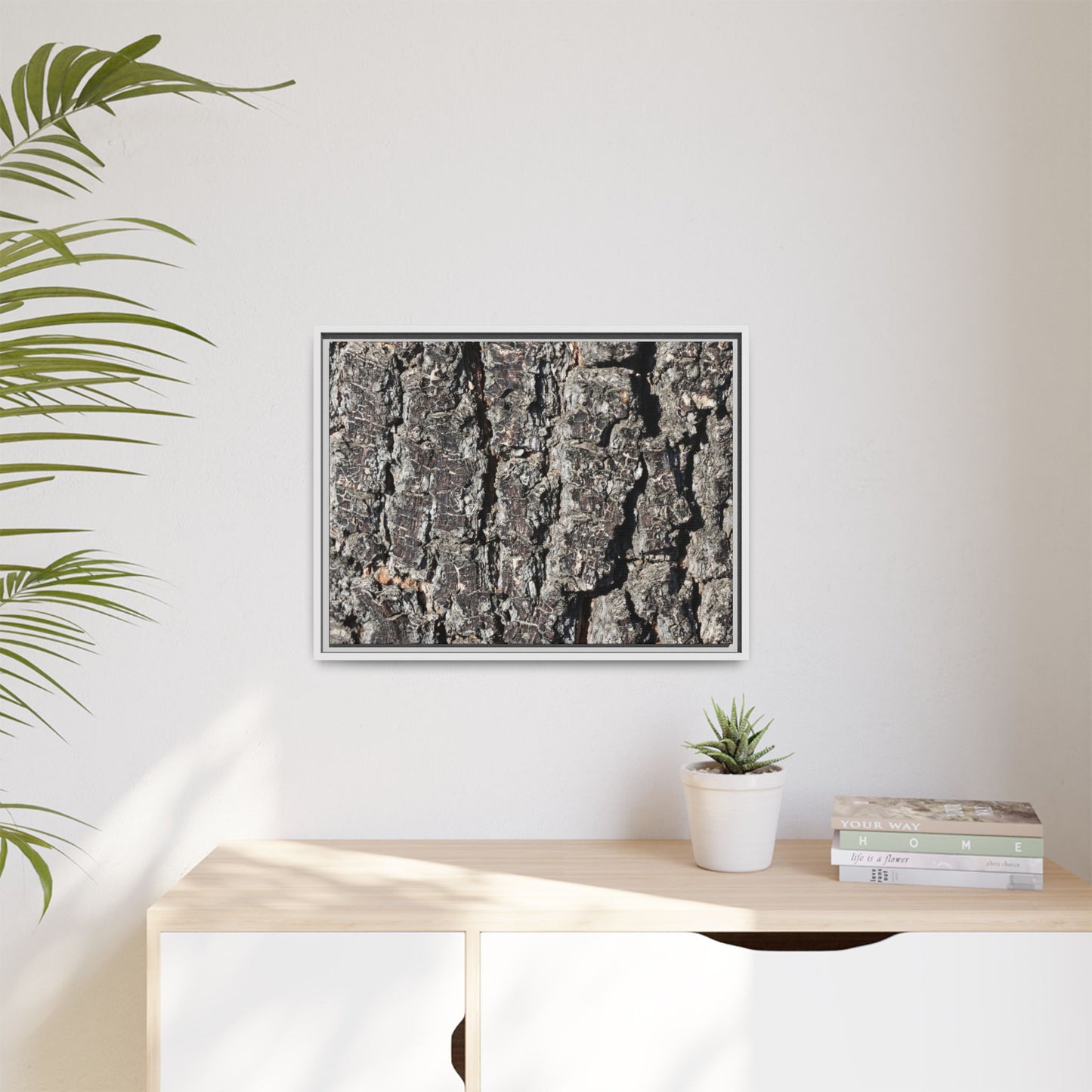 Bark Study in Gray - Unique Stretched Canvas Wall Art - Art By Earth