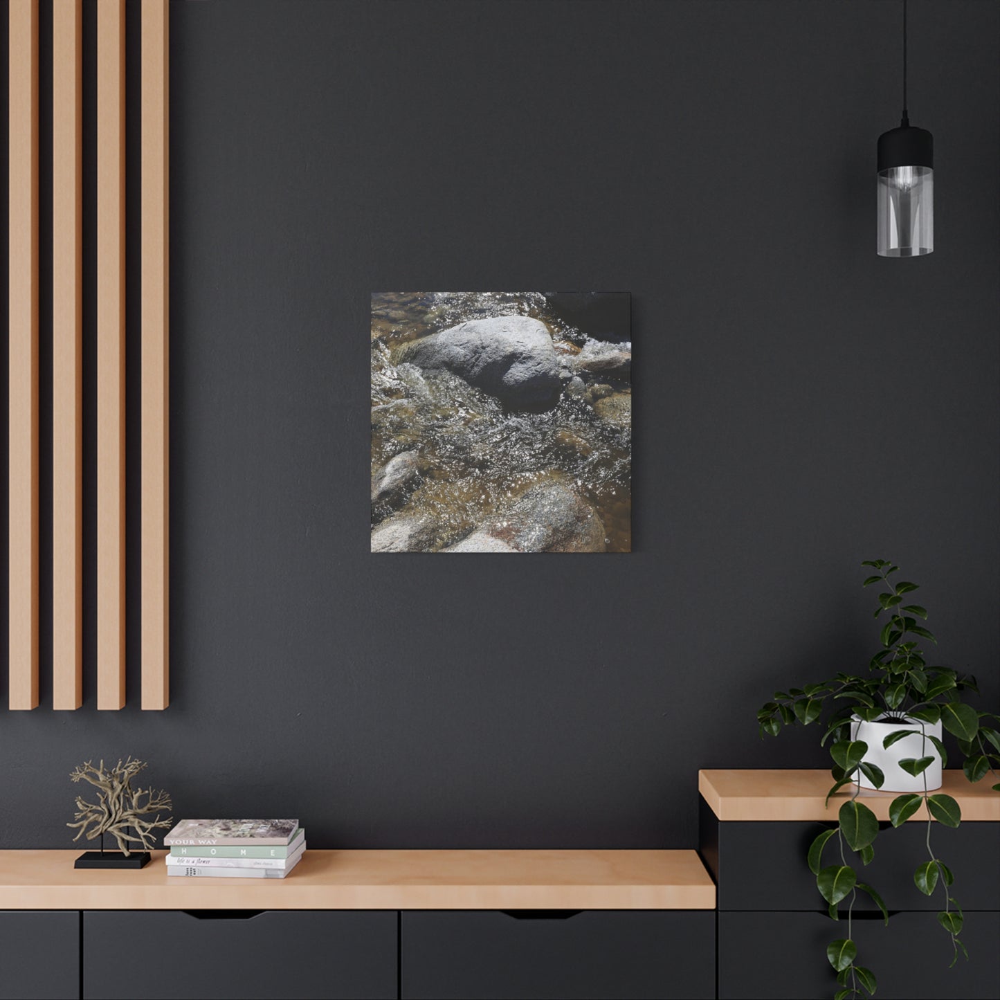 Rocky Stream - Unique Frameless Canvas Wall Art - Art By Earth