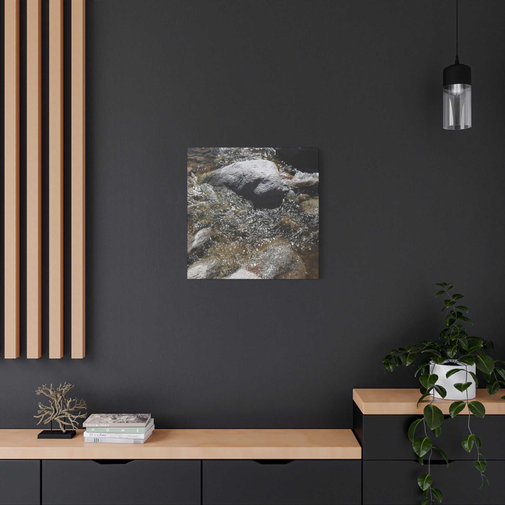 Rocky Stream - Unique Frameless Canvas Wall Art - Art By Earth