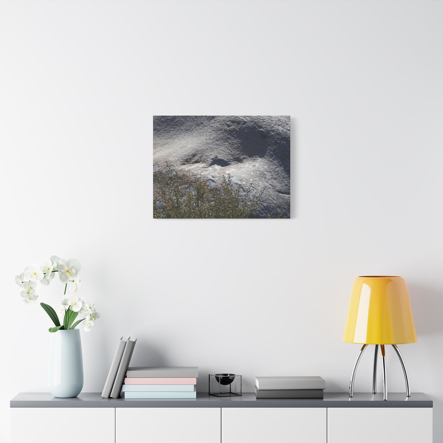 Stone Face in Nature - Unique Frameless Canvas Wall Art