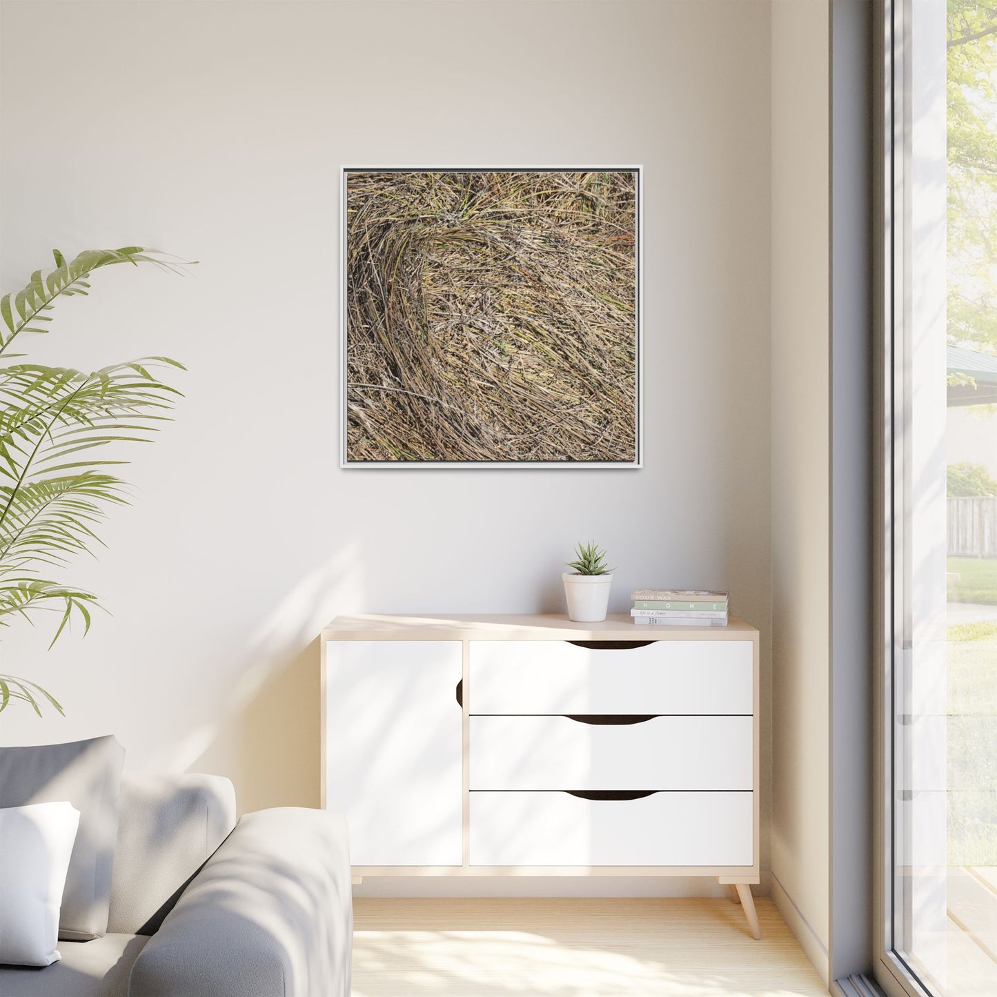 Tangled Grass Symphony - Unique Stretched Canvas Wall Art - Art By Earth