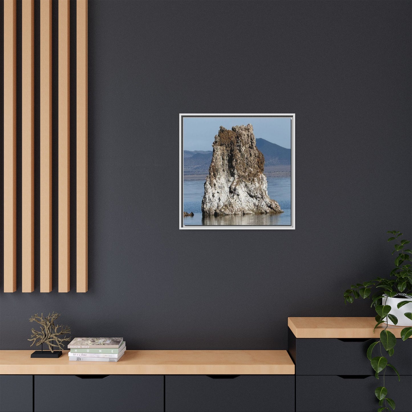 Tufa Tower Reflection - Unique Stretched Canvas Wall Art