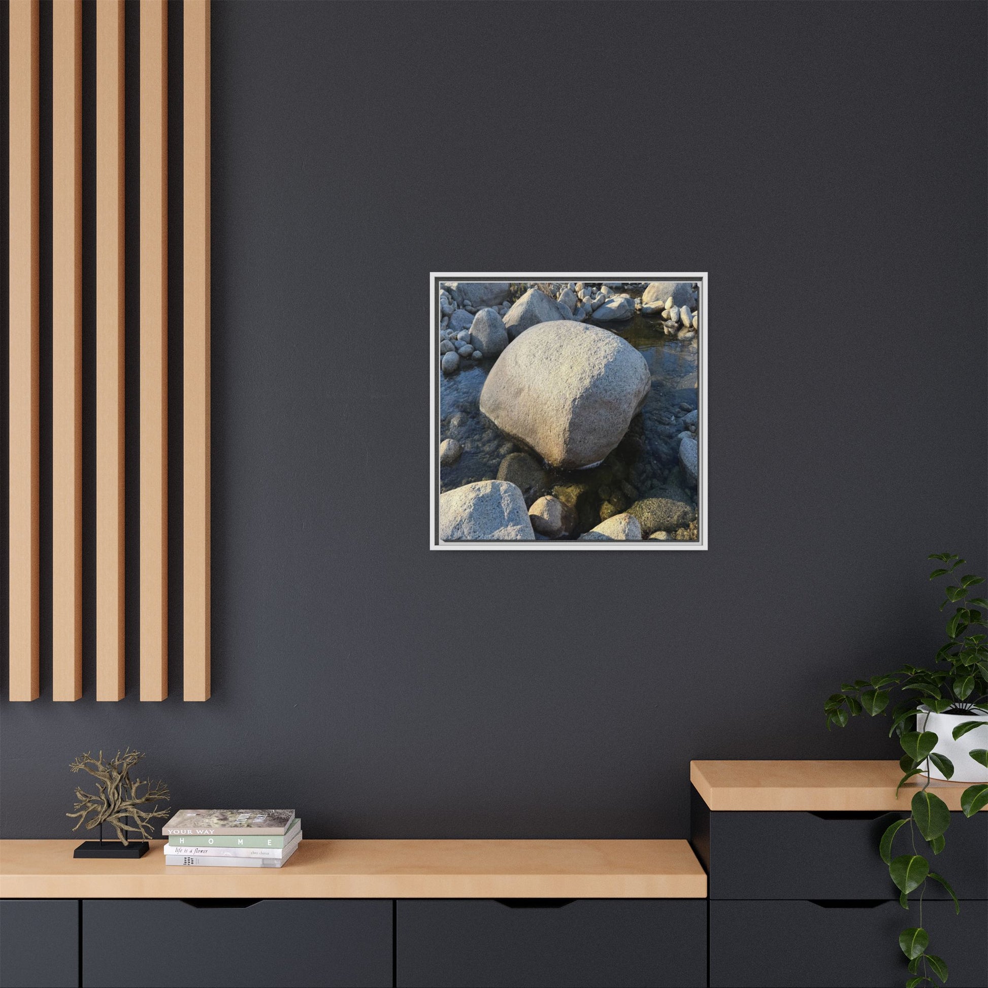 Rocky Riverbed - Unique Stretched Canvas Wall Art - Art By Earth