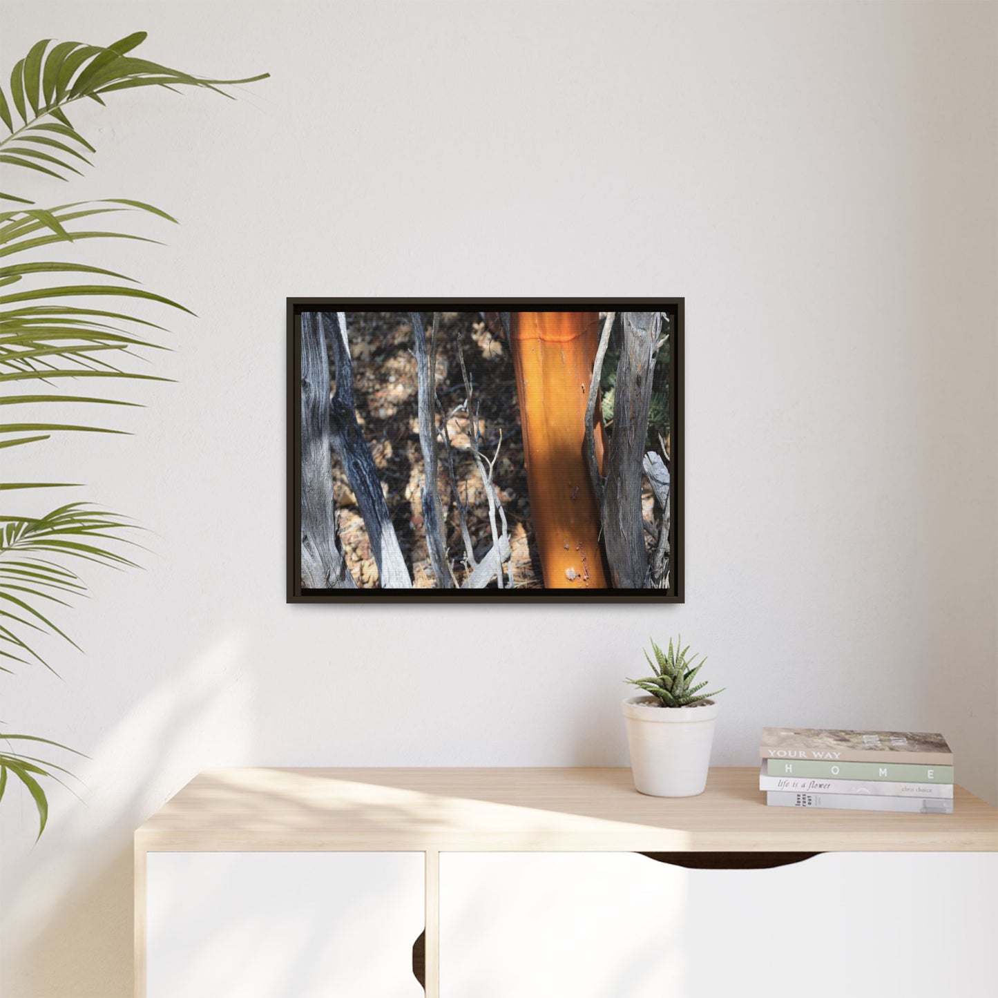Burnt Trees and Golden Trunk - Unique Stretched Canvas Wall Art