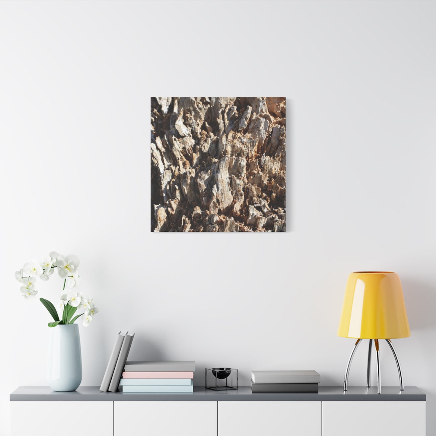 Decaying Bark Symphony - Unique Frameless Canvas Wall Art