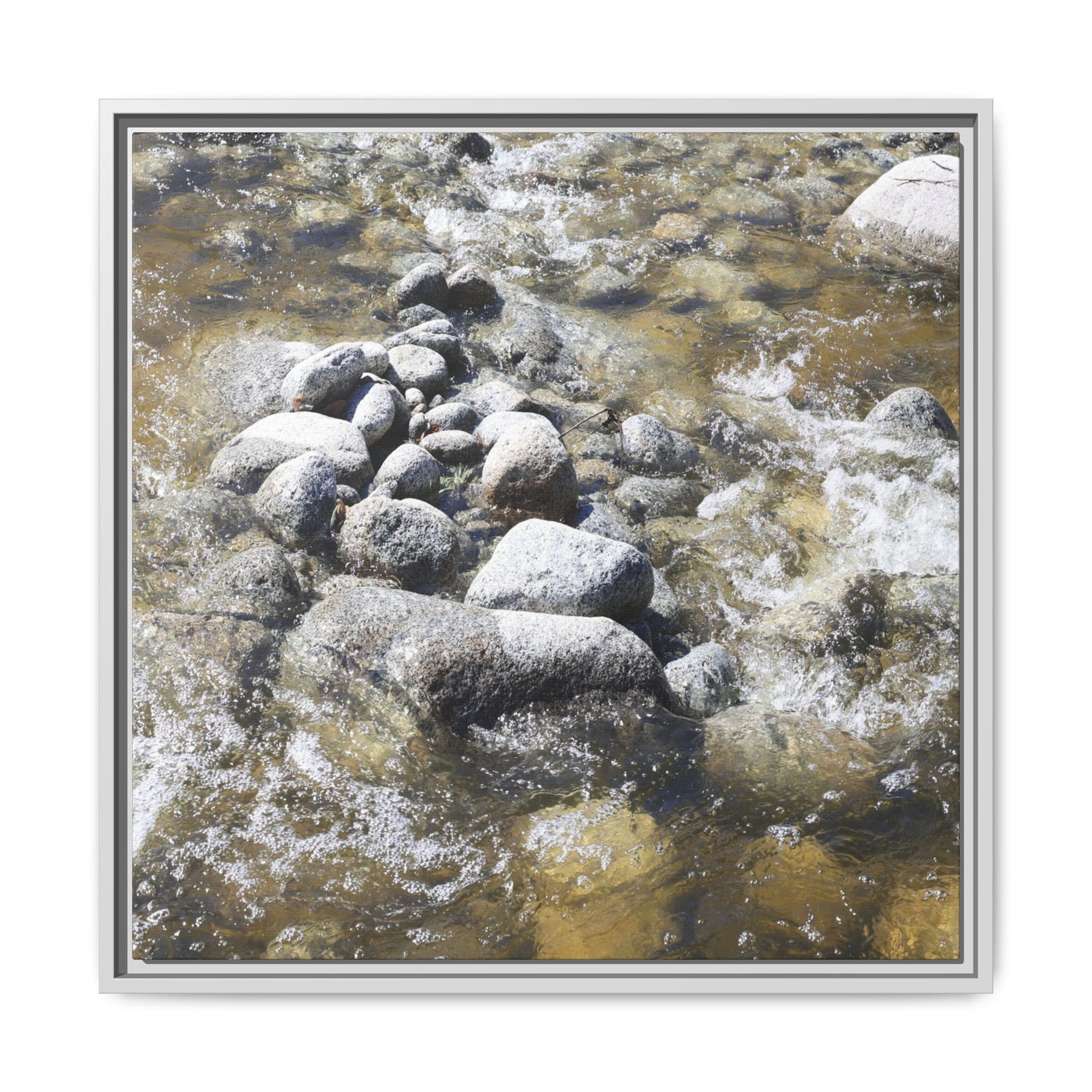 Mountain Stream Flow - Unique Stretched Canvas Wall Art - Art By Earth