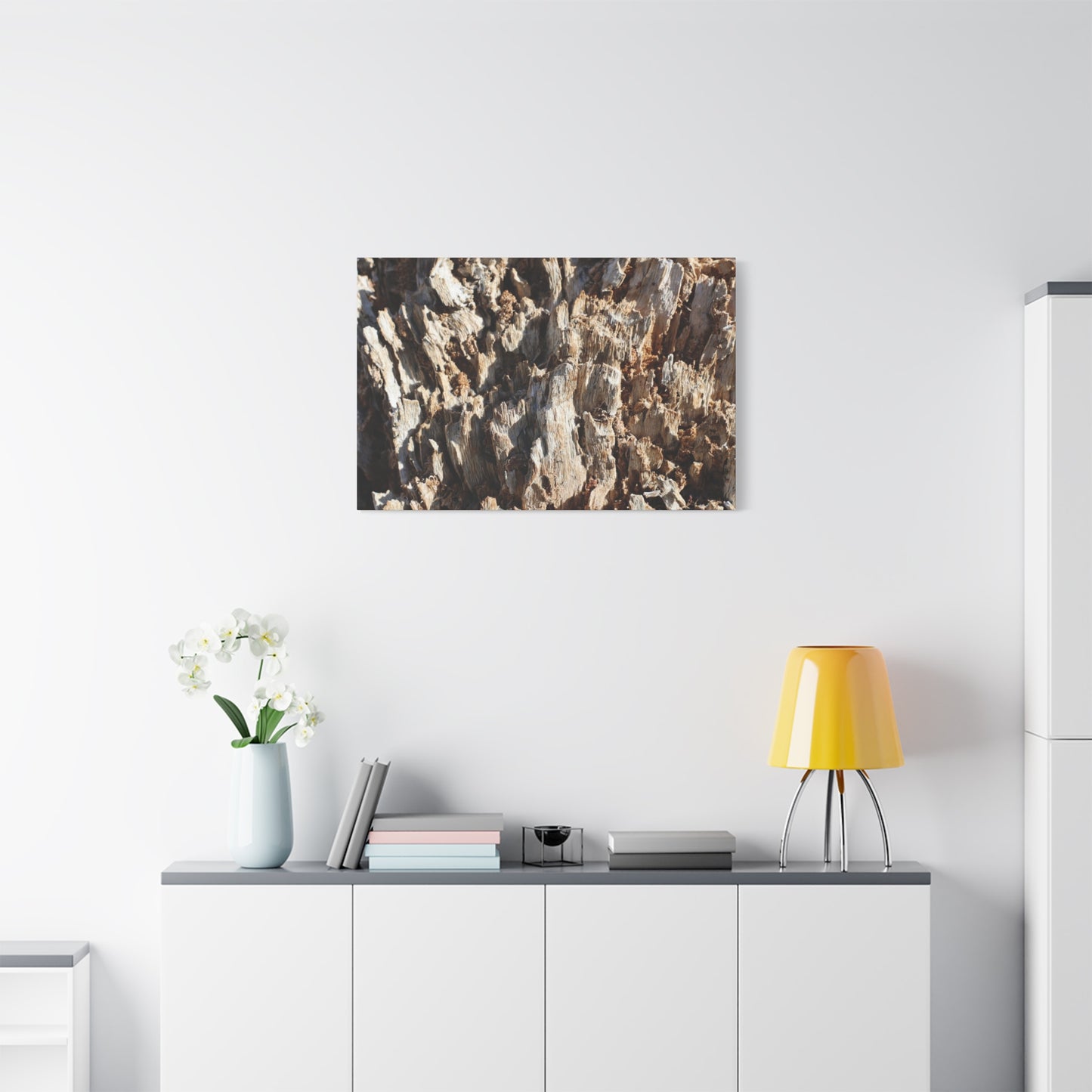 Decaying Bark Symphony - Unique Frameless Canvas Wall Art