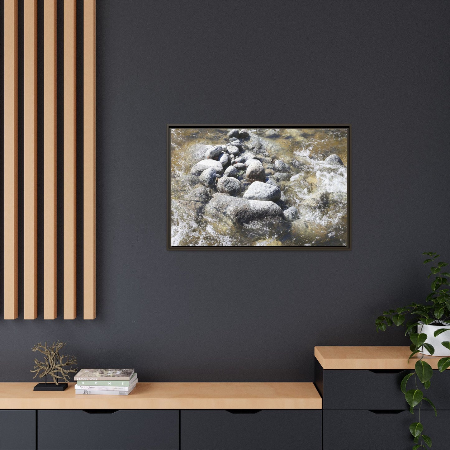 Mountain Stream Flow - Unique Stretched Canvas Wall Art - Art By Earth