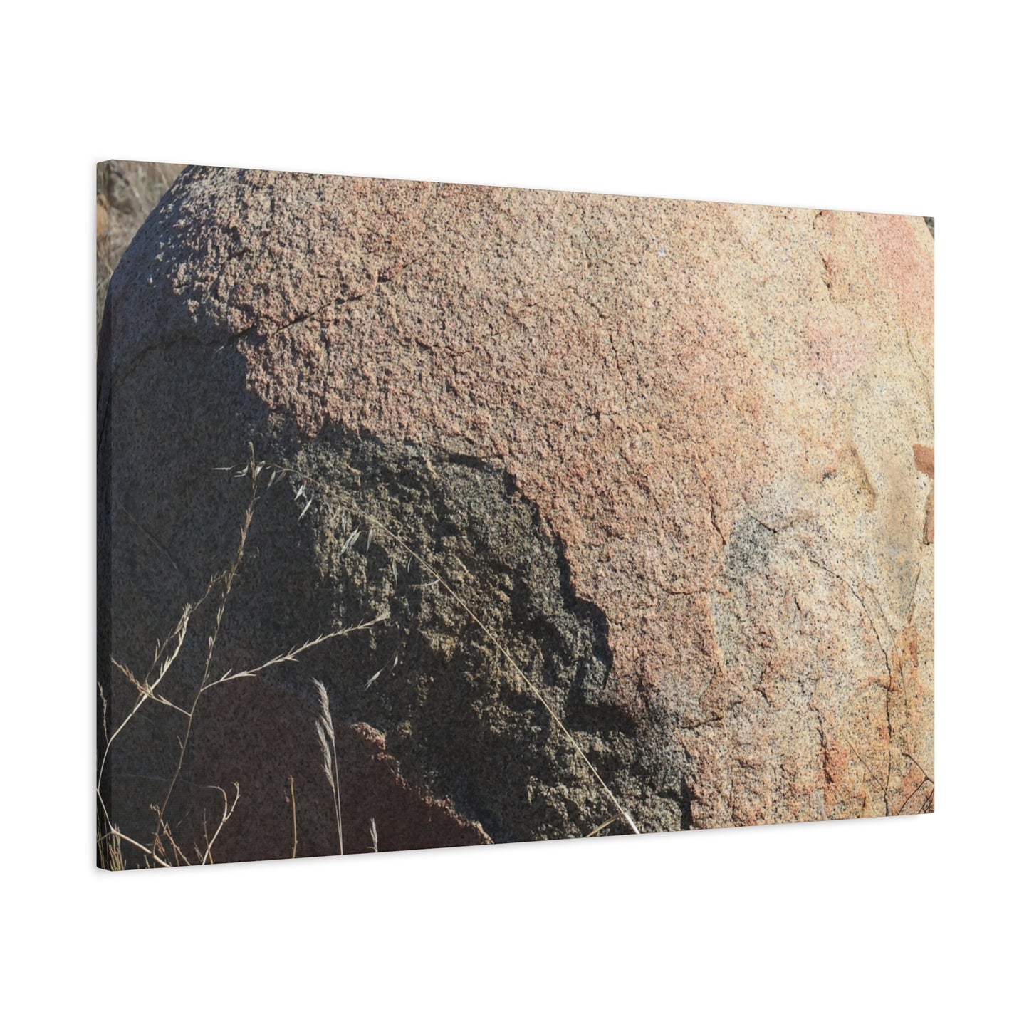 Stone Sphere in Arid Landscape - Unique Stretched Canvas Wall Art - Art By Earth