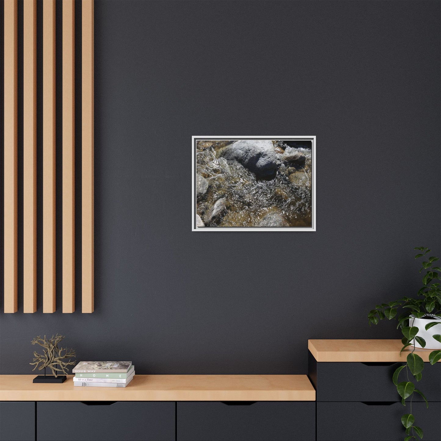 Water's Dance Over Stone - Unique Stretched Canvas Wall Art - Art By Earth