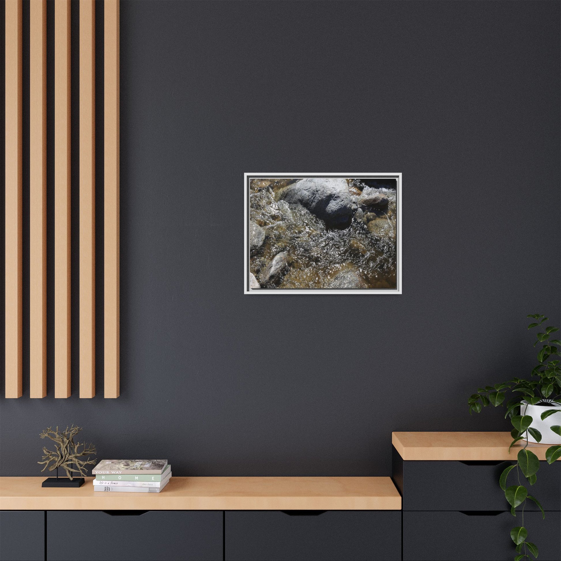 Water's Dance Over Stone - Unique Stretched Canvas Wall Art - Art By Earth