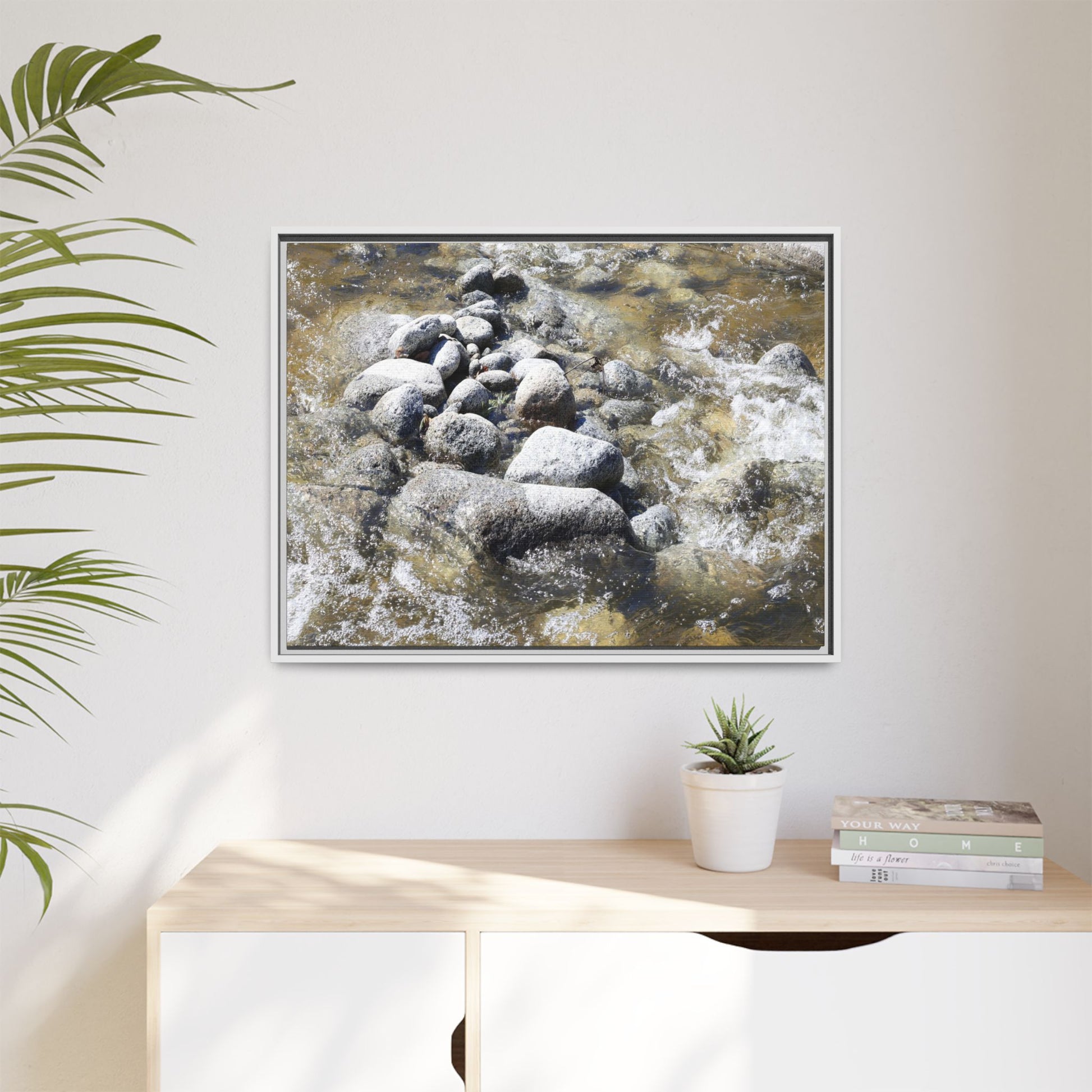 Mountain Stream Flow - Unique Stretched Canvas Wall Art - Art By Earth