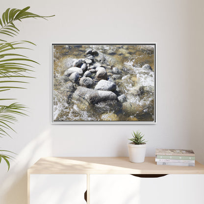 Mountain Stream Flow - Unique Stretched Canvas Wall Art - Art By Earth