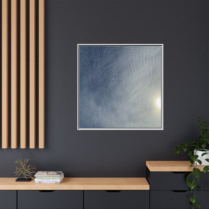 Undulating Whispers of Cerulean Stillness - Unique Stretched Canvas Wall Art - Art By Earth