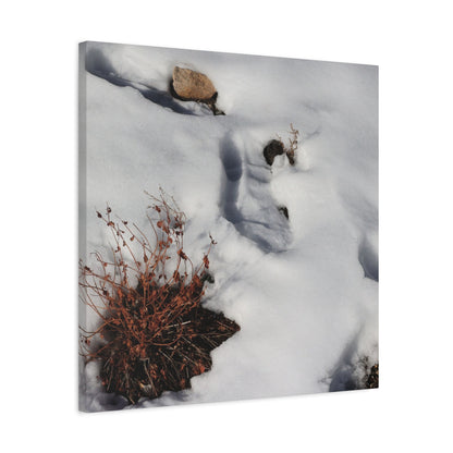 Snow's Tender Embrace - Unique Frameless Canvas Wall Art