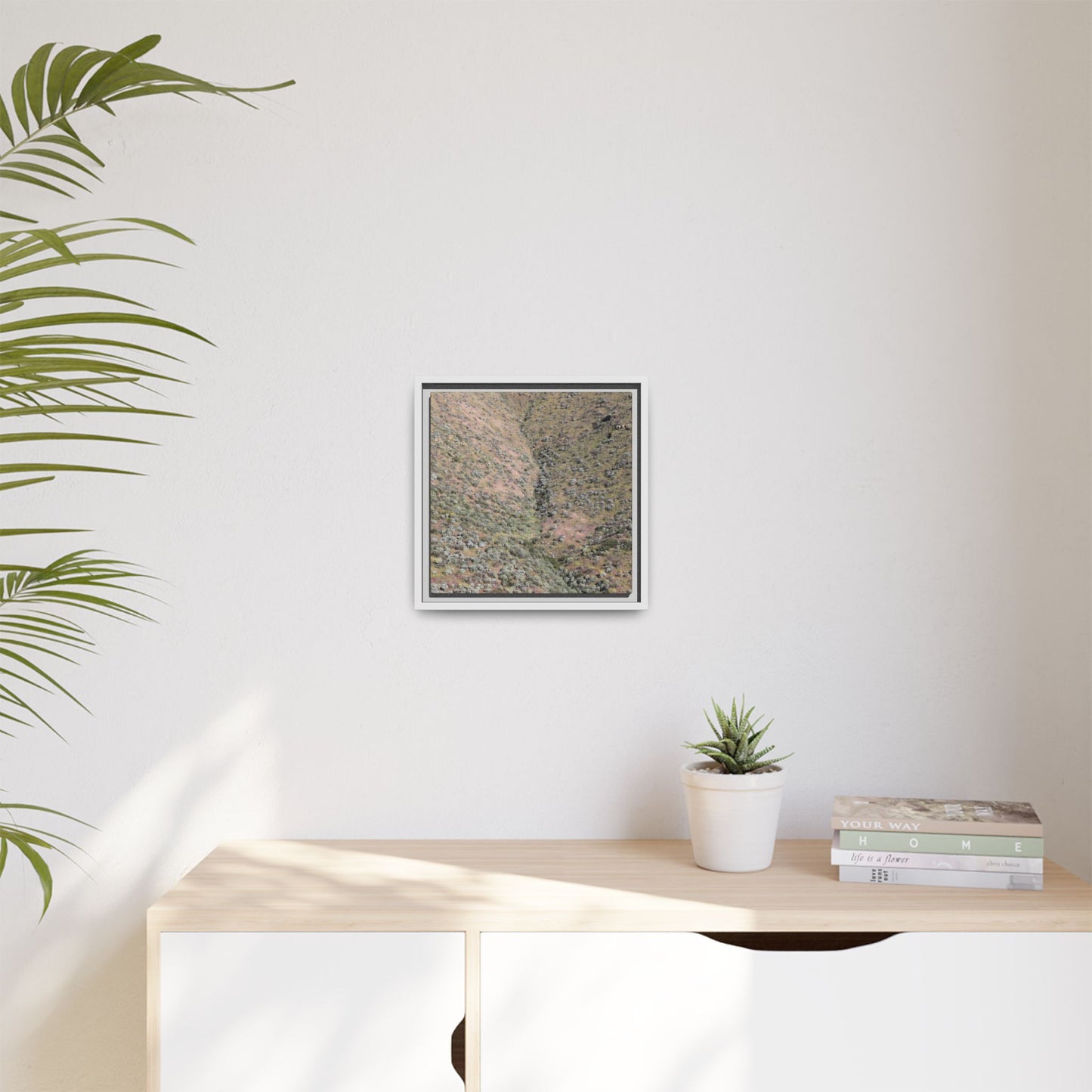 Mountain Slope with Desert Vegetation - Unique Stretched Canvas Wall Art - Art By Earth