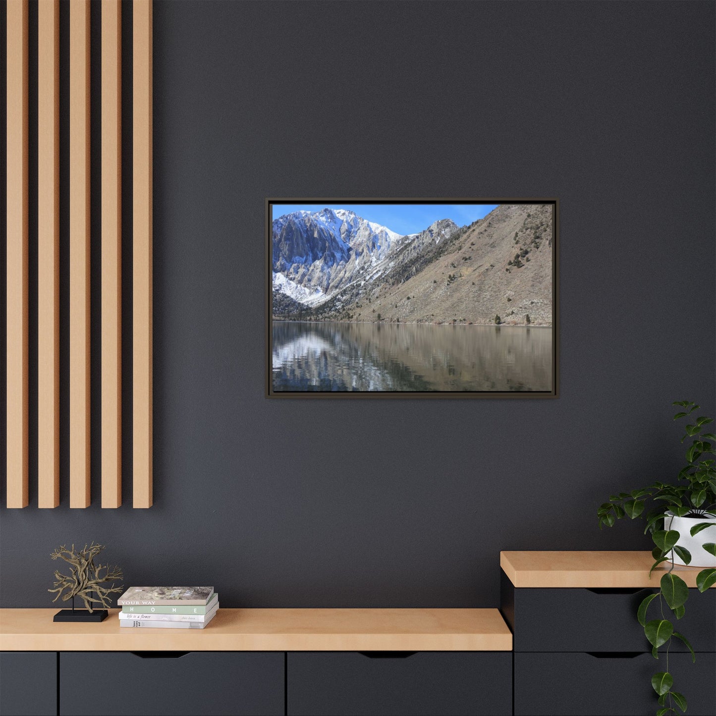 Mountain Mirror - Unique Stretched Canvas Wall Art